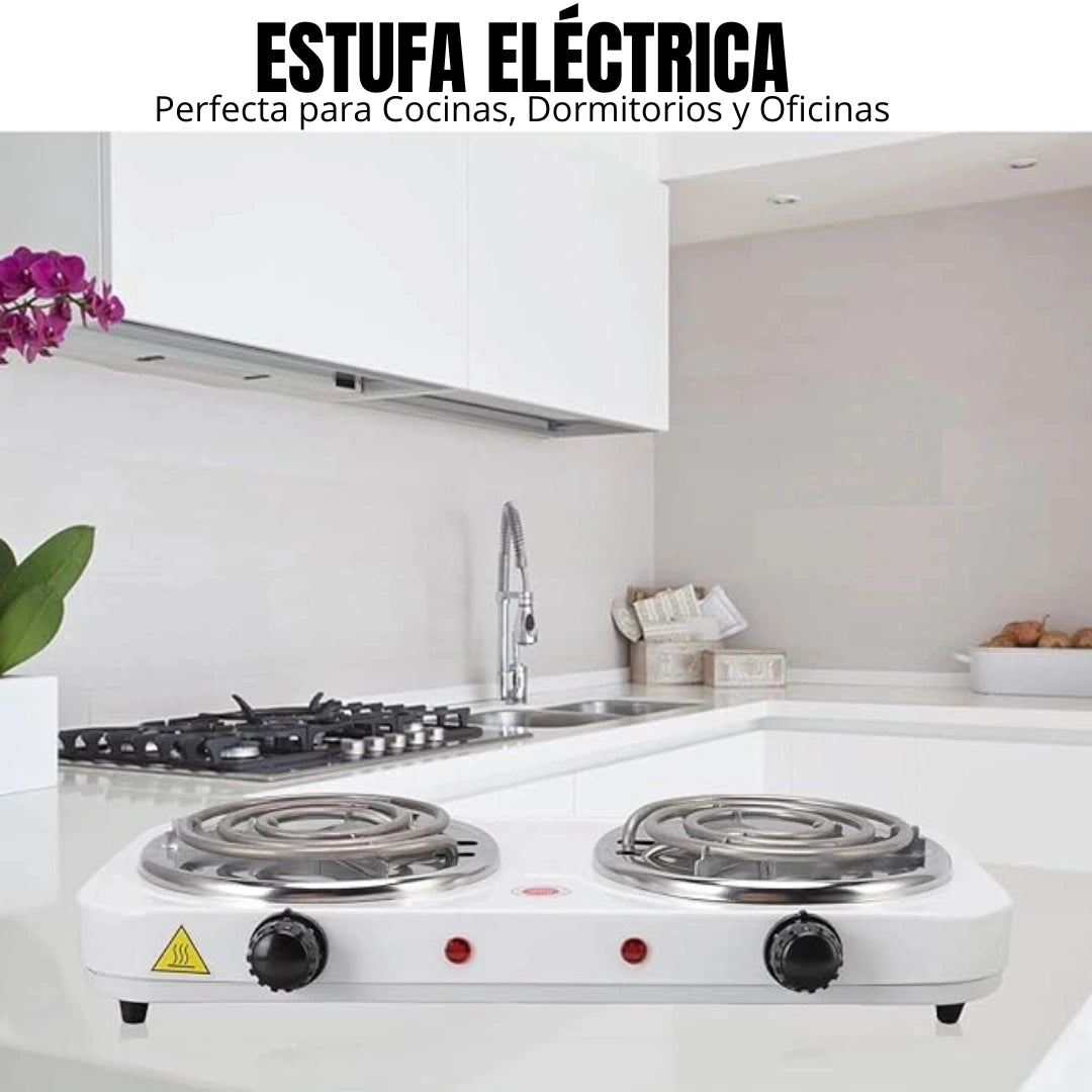 Estufa Eléctrica 2 puestos- Diseño Compacto Y Ligero ✅