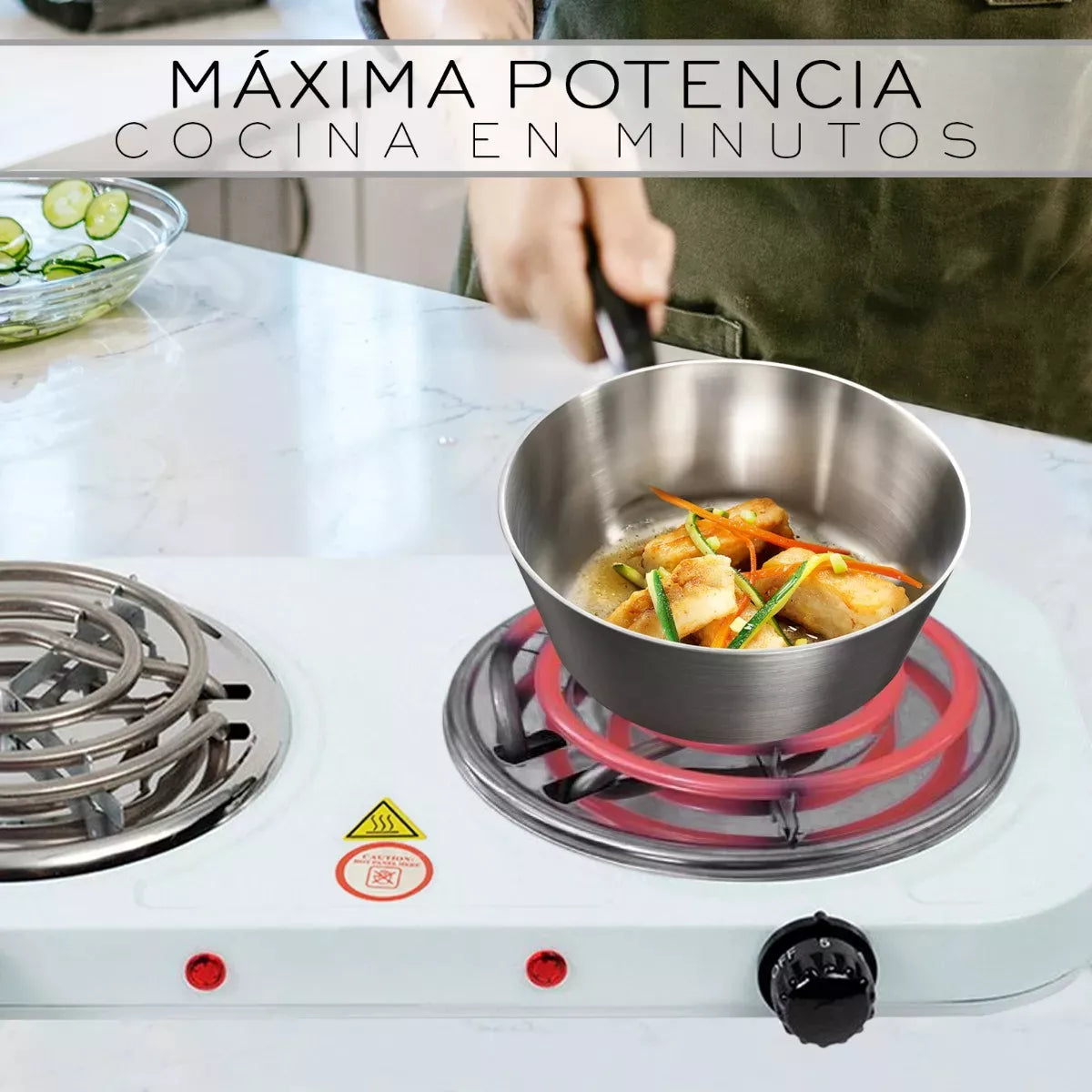 Estufa Eléctrica 2 puestos- Diseño Compacto Y Ligero ✅